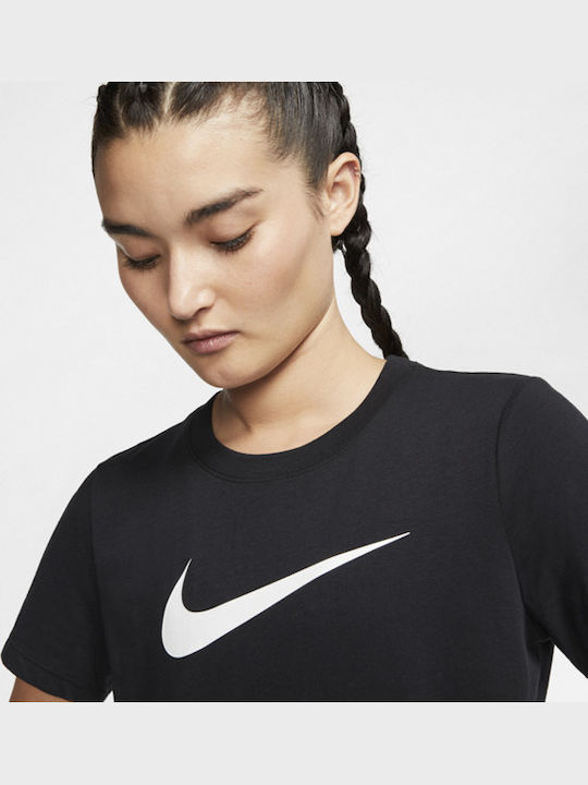 Swoosh Damen T-Shirt Dri-Fit Schwarz