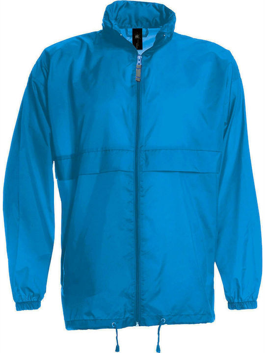 B&C Sirocco Herren Jacke Lässig Winddicht Blau