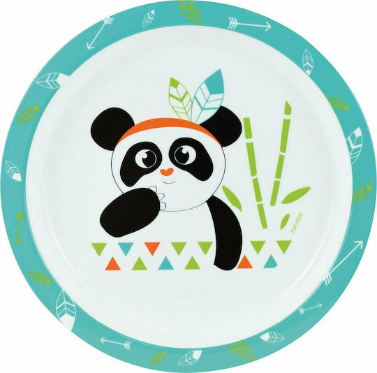 Ango Feeding Set Indian Panda made of Plastic Light Blue 3pcs for 6+ months