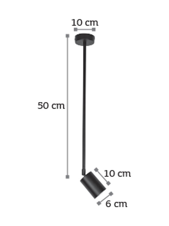 Inlight Hängelampe Einfaches Licht für Fassung GU10 Schwarz