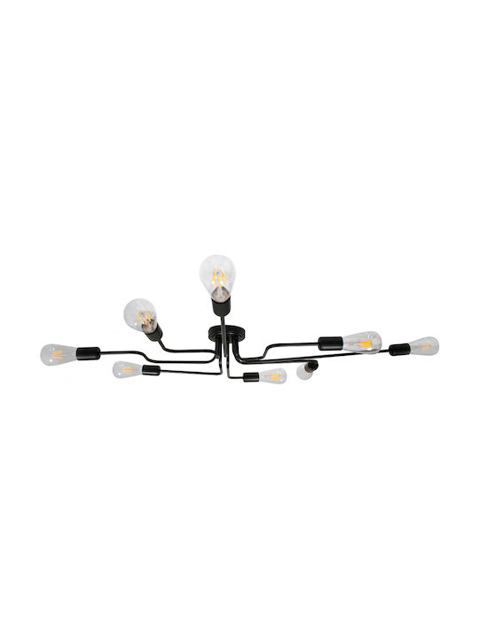 GloboStar Liberta Ceiling Mount Light 102cm Black with Socket E27