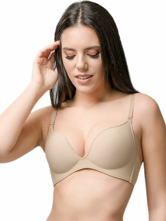 Miracle One Nude Σουτιέν Push Up χωρίς Μπανέλες