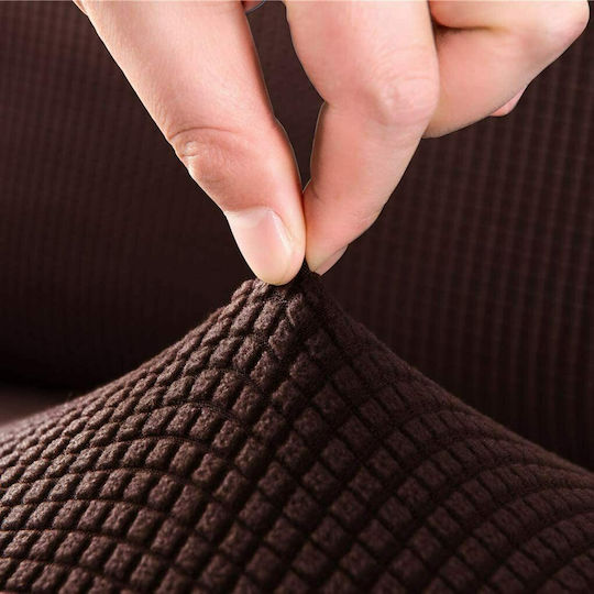 Ehome Elastic Cover Three Seater Sofa Brown 170x260cm