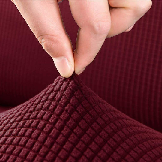Ehome Elastic Cover For Three Seater Sofa Burgundy 170x260cm