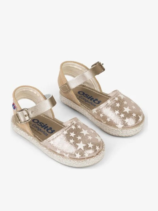 Conguitos Παιδικές Espadrilles mit verstellbarer Metallschließe Gold