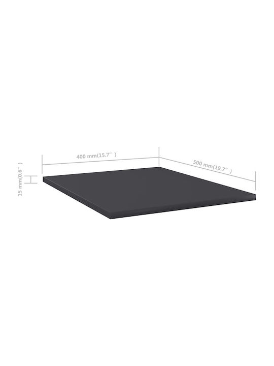 vidaXL Rectangular Bookcase Shelf made of Particleboard in Gray Color 40x50x1.5cm 805191 8pcs
