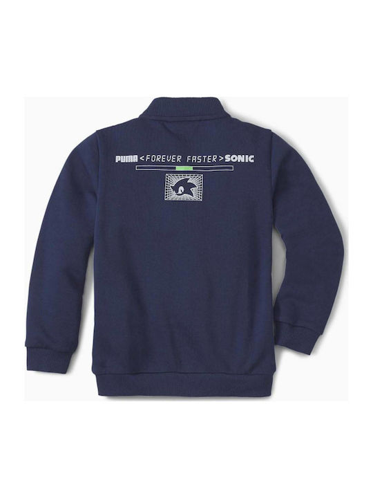 Puma Boys Athleisure Sweatshirt X Sega with Zipper Blue