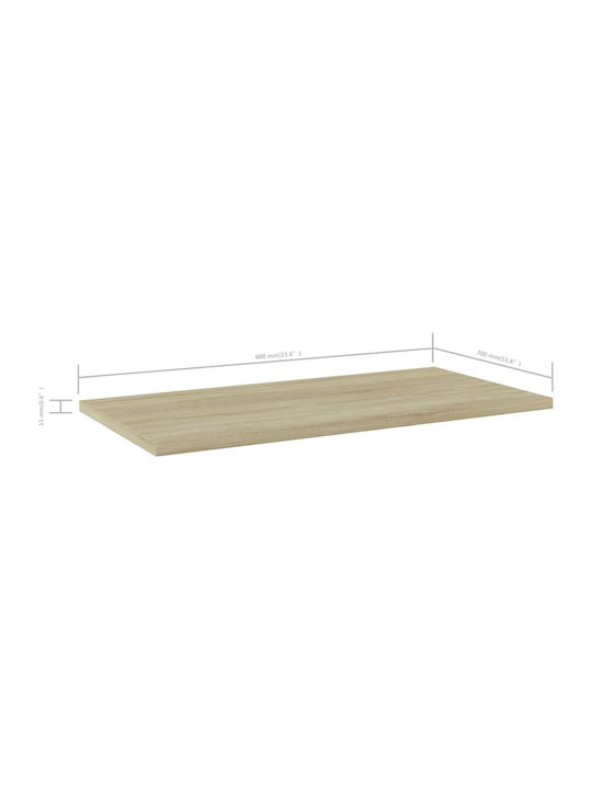 vidaXL Rectangular Bookcase Shelf made of Particleboard 60x30x1.5cm 805240 4pcs