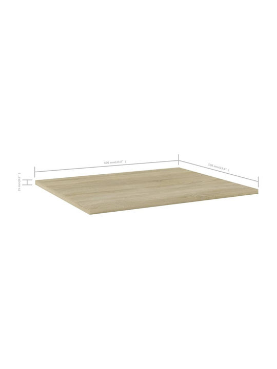 vidaXL Rectangular Bookcase Shelf made of Chipboard Sonoma 60x50x1.5cm 805273 8 Pieces