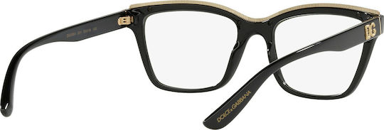 Dolce & Gabbana Γυναικείος Κοκκάλινος Σκελετός Γυαλιών Πεταλούδα σε Μαύρο Χρώμα DG5064 501