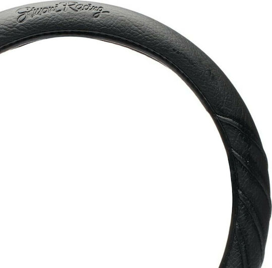 Simoni Racing Κάλυμμα Τιμονιού Αυτοκινήτου Dark με Διάμετρο 37-39εκ. από Δερματίνη Μαύρο