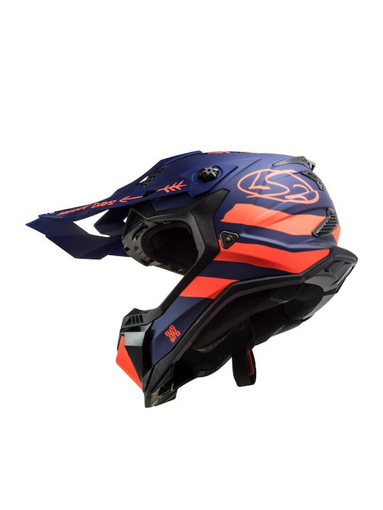 LS2 MX700 Subverter Evo Cargo Matt Blue/Fluo Orange Motorcycle Helmet Motocross DOT / ECE 22.05 1300gr