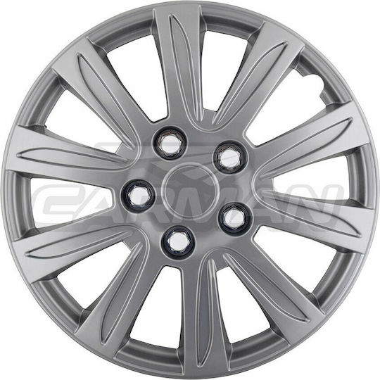 Carman Set Capace De Roți Auto 4 Bucăți 15 Argintii