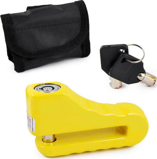 Autoline Motorcycle Disc Brake Lock with 9.5mm Pin in Yellow