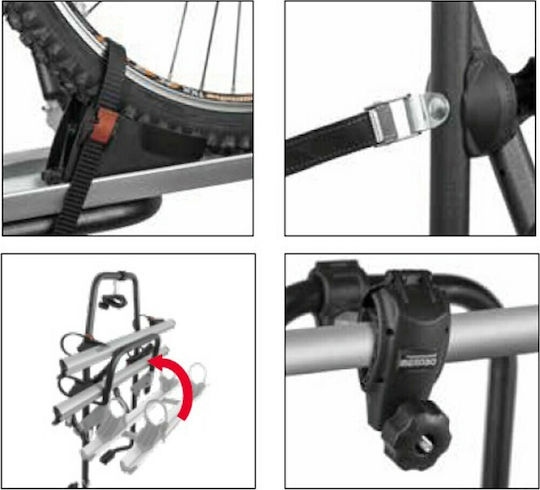 Menabo Stand Up 3 Car Bike Trunk Rack for 3 Bikes