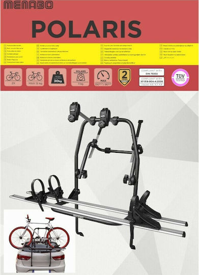 Menabo Polaris Car Bike Trunk Rack for 2 Bikes