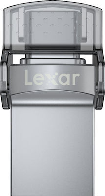 Lexar JumpDrive Dual Drive D35c 32GB USB 3.0 Stick με σύνδεση USB-A & USB-C Ασημί