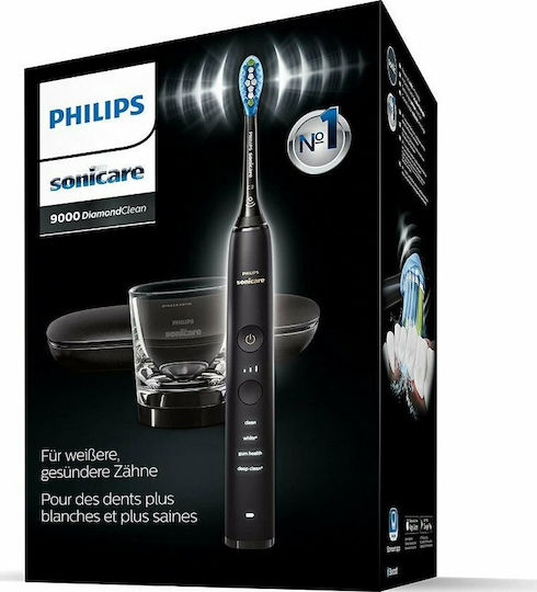 Philips Sonicare DiamondClean 9000 Electric Toothbrush with Pressure Sensor and Travel Case Black