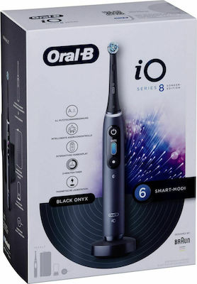 Oral-B iO Series 8 Ηλεκτρική Οδοντόβουρτσα με Χρονομετρητή και Αισθητήρα Πίεσης Black Onyx with Travel Case