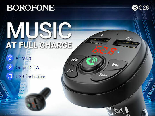 Borofone FM Car Transmitter BC26 with Bluetooth / USB