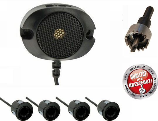M-Tech Sistem de Parcare Auto cu Buzzer și 4 Senzori în Culoare Negru