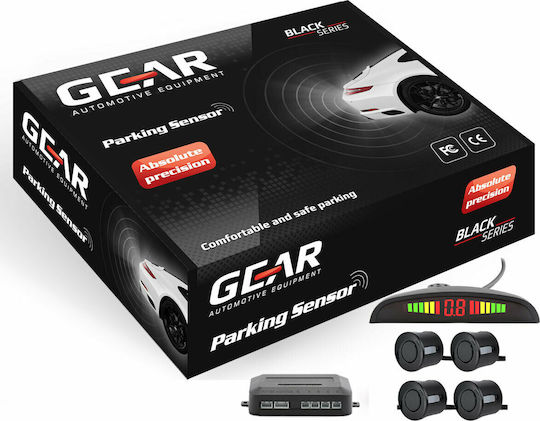 Gear Car Parking System with Screen and 4 Sensors in Black Colour