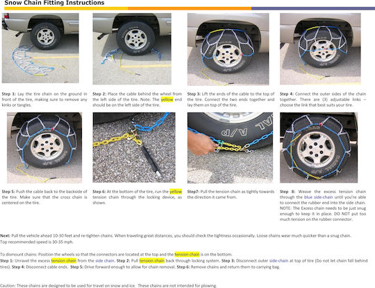Autoline No 260 Αντιολισθητικές Αλυσίδες Πάχους 16mm Αυτοκινήτου 4x4 2τμχ