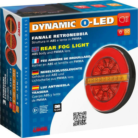 Lampa Φως Τρέιλερ LED Dynamic O-Led με Βίδες 12 / 24V 1τμχ