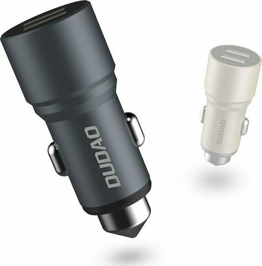 Dudao Car Charger Gray R5 Total Intensity 2.4A with Ports: 2xUSB