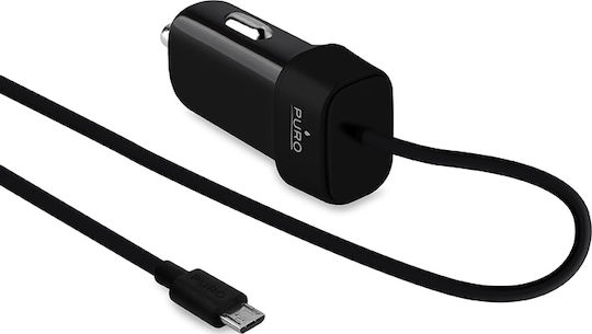 Usams C13 Car Charger 10W 2.1A Fast Charging with Ports: 2xUSB with Cable Micro-USB Black Color