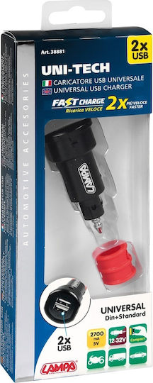 Lampa Fast Car Charger 2.7A Fast Charging with 2xUSB-A Ports