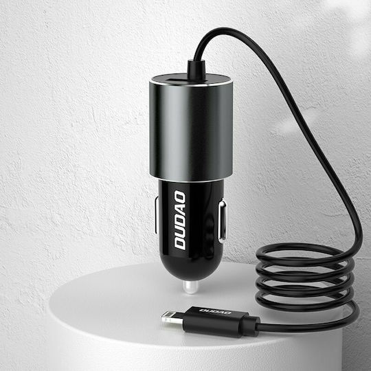 Dudao R5Pro T Încărcător Auto Cu Mufă De Brichetă 25W 3.4A Cu O Singură Portă 1xUSB-A Cu Cablu Type-C Culoare Neagră