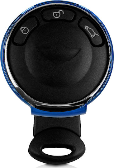 Silicone Car Key Cover Case with 3 Buttons for Mini Cooper Blue