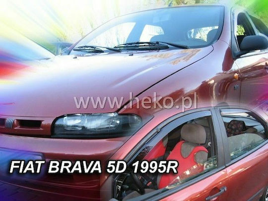 Heko Set of Windbreakers Front and Rear Car Dark Fime for Fiat Marea 4pcs