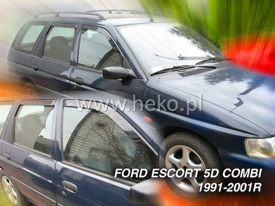 Heko Σετ Ανεμοθραύστες Αυτοκινήτου Μπροστινοί και Πίσω Σκούρο Φιμέ για Ford Escort 4τμχ