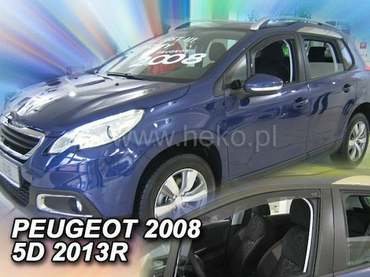 Heko Set of Windbreakers Front and Rear Car Dark Fime for Renault Megane 4pcs