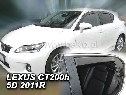 Heko Set of Windbreakers Front and Rear Car Dark Fime for Toyota Lexus 4pcs