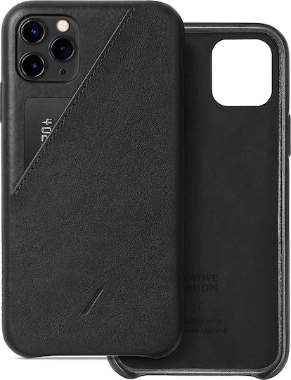 Native Union Clic Card Back Cover Leather Black (iPhone 11 Pro Max)