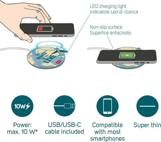 Legami Milano Ασύρματος Φορτιστής (Qi Pad) 10W Πολύχρωμος (WCHAR0006)