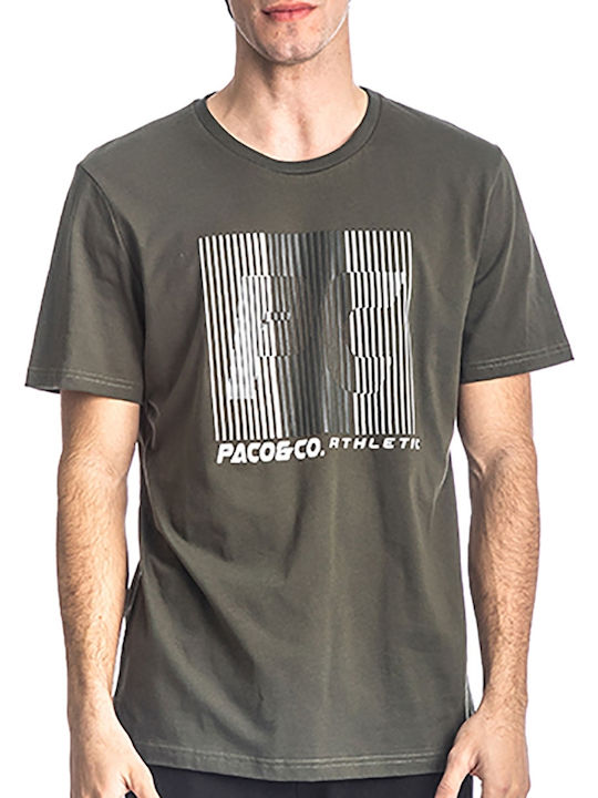 Paco & Co Men's Short Sleeve T-shirt Khaki