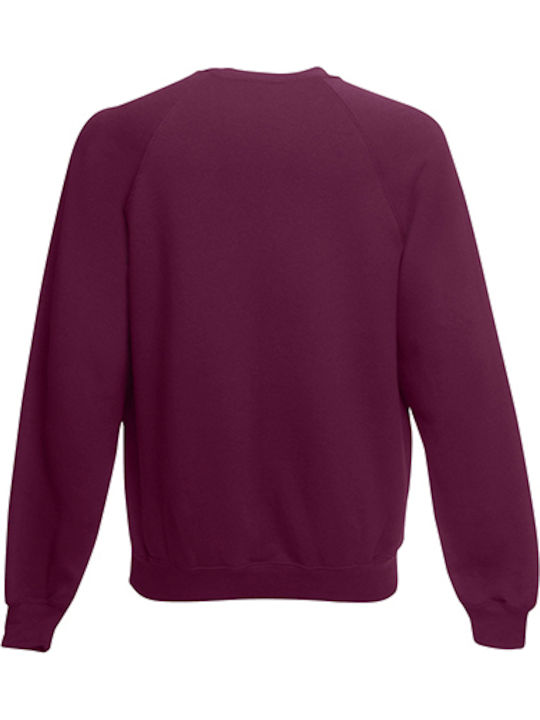 Fruit of the Loom Classic Raglan Bărbătesc Hanorac Promotional Mânecă Lungă Burgundia