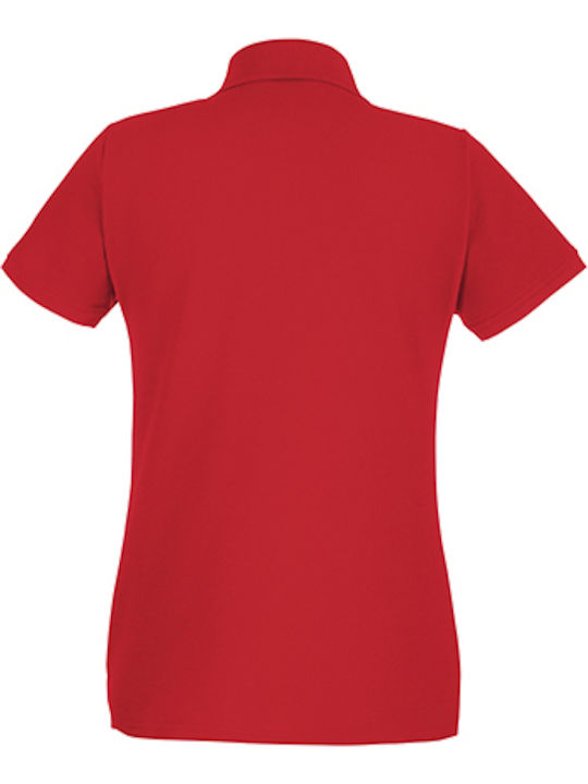 Fruit of the Loom Premium Γυναικείο Διαφημιστικό T-shirt Κοντομάνικο σε Κόκκινο Χρώμα
