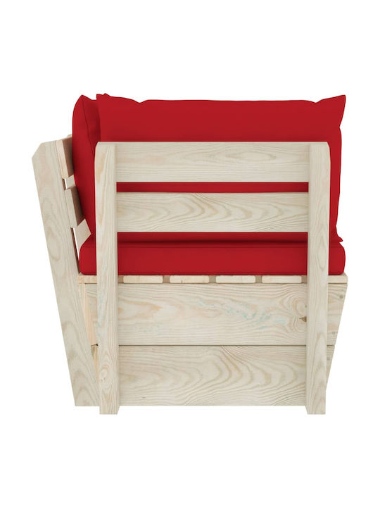 Ecksofa Außenbereich aus Paletten mit Kissen 60x60x65cm