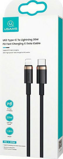 Usams US-SJ485 USB-C to Lightning Cable 20W Black 2m (SJ485USB01)