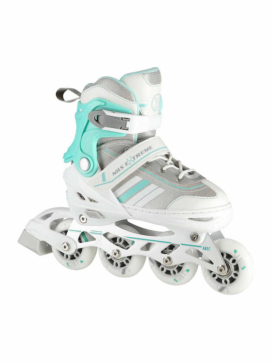 Nils 2 1 In-line & Hockey Inline Αυξομειούμενα Rollers Λευκά Παιδικά