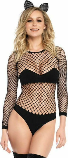 Leg Avenue 89164 Naughty Kitty Bodysuit Black