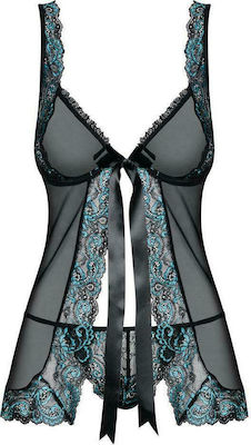 Obsessive Amanta Romantic Babydoll & Thong Black