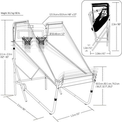 Lifetime Outdoor Basketball Hoop with Stand & Ball Double Shot