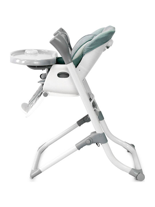 Lorelli Ventura Foldable Highchair 2 in 1 with Metal Frame & Fabric Seat Green Frosty