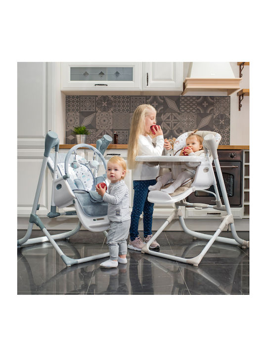 Lorelli Ventura Foldable Highchair 2 in 1 with Metal Frame & Fabric Seat Green Frosty